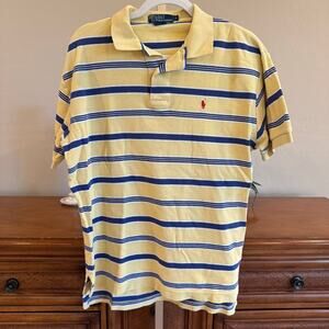 Polo Ralph Lauren Yellow Blue Striped Polo Shirt Men’s Medium